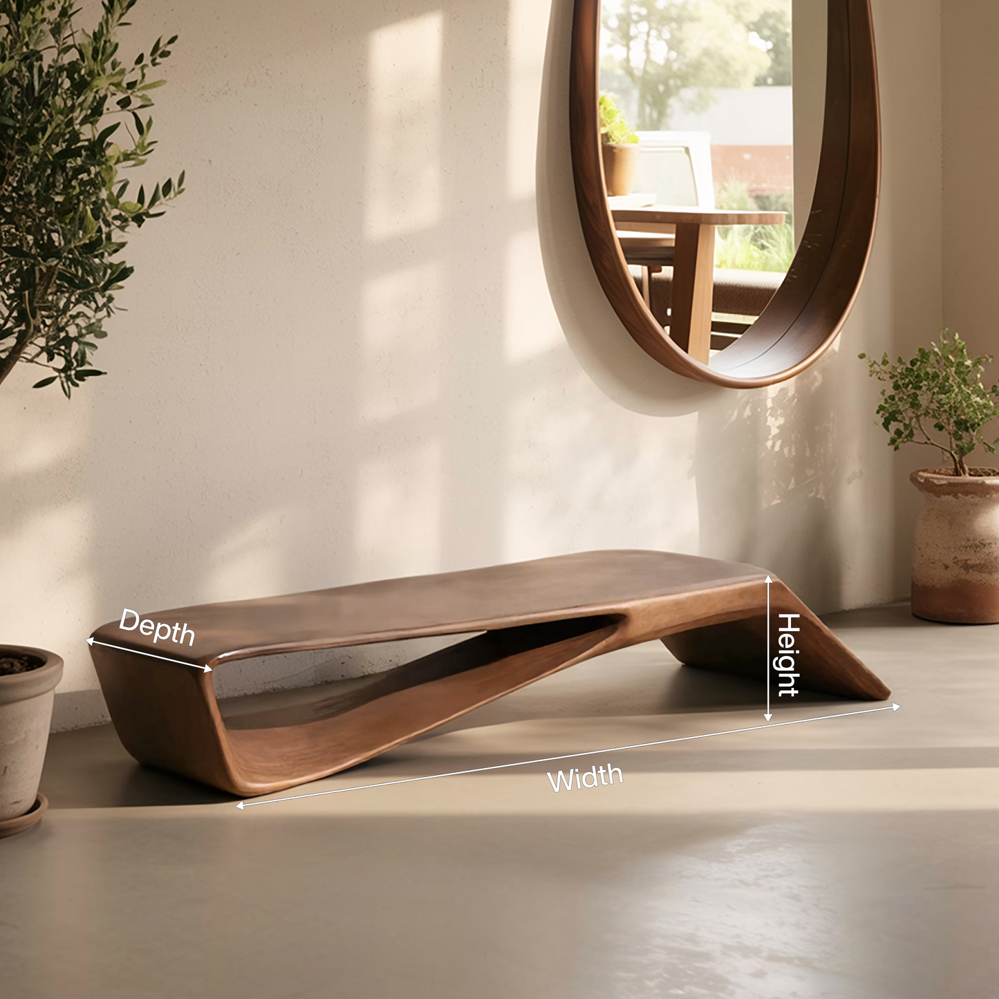 Contemporary Sculptural Bench For Entryway Hallway And Office Kitchnce