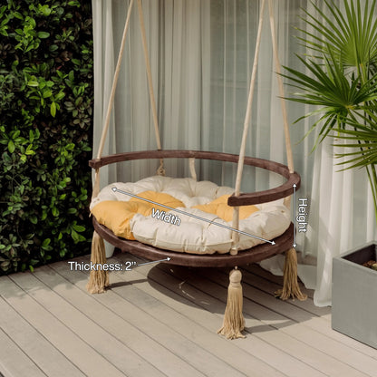 Boho Round Swing Chair For Porch Or Garden Kitchnce