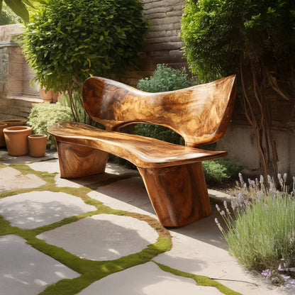Handcrafted Outdoor Wooden Bench For Serene Garden Corners Kitchnce