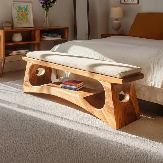 Modern Wooden Bench For Natural Bedroom Decor Kitchnce