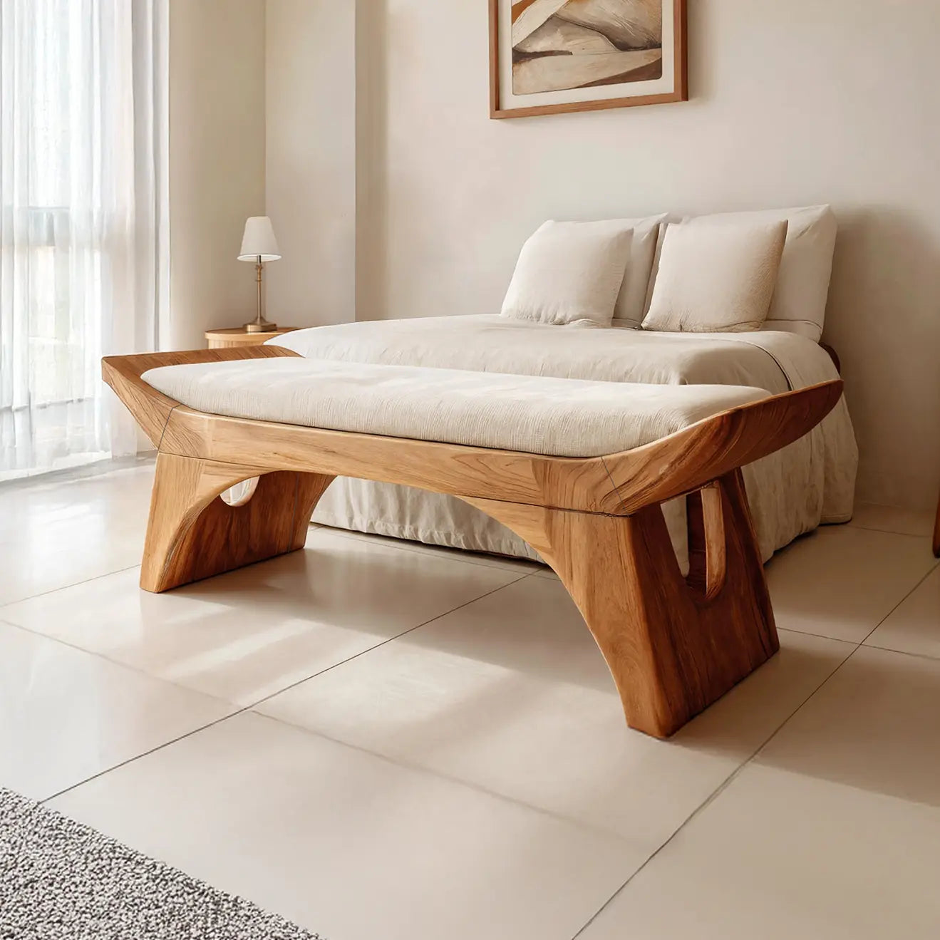 Farmhouse Wooden Bench With Shelf For Bedroom Setup Kitchnce