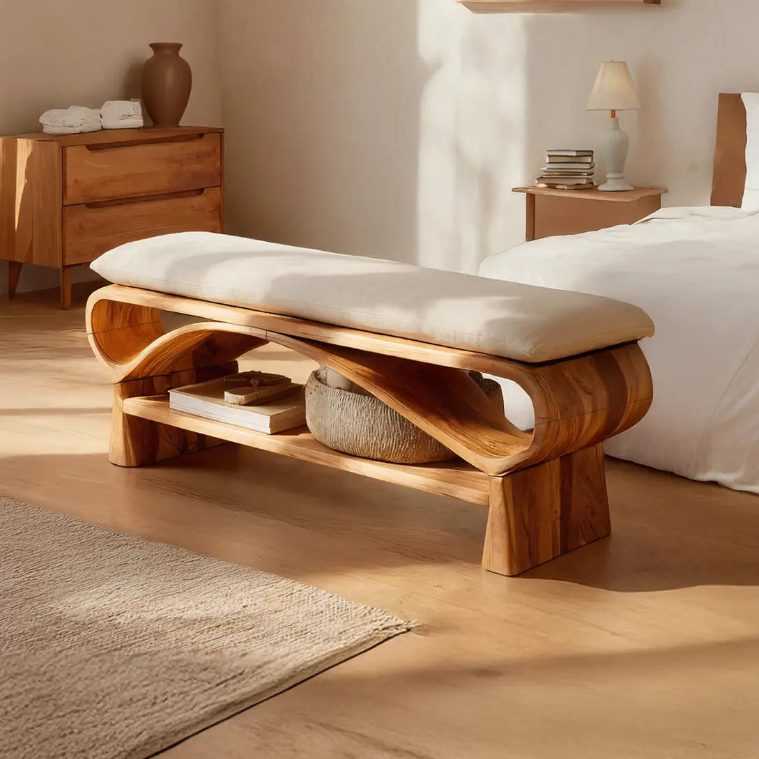 Minimalist Solid Wood Bench For Bedroom Interior Design Kitchnce