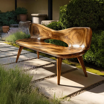 Mid Century Artistic Wooden Bench For Patio Setup Kitchnce
