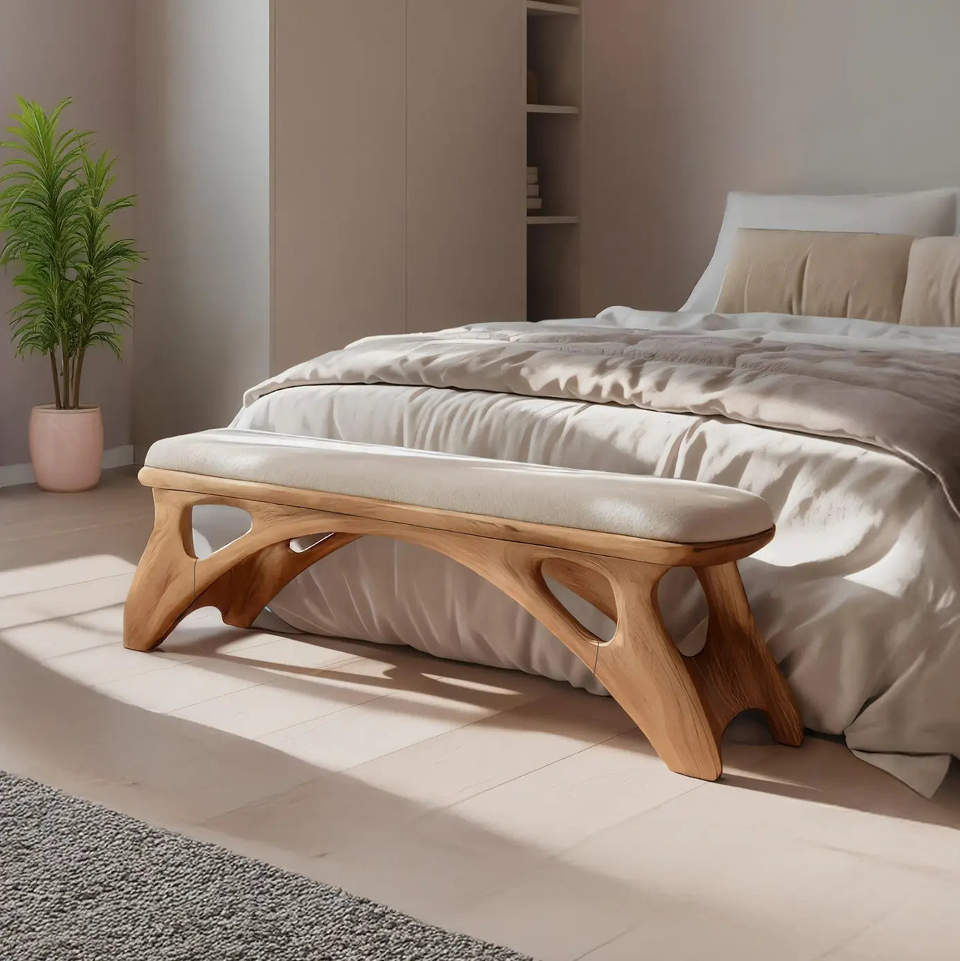 Handcrafted Bedroom Bench For Natural Interior Styling Kitchnce