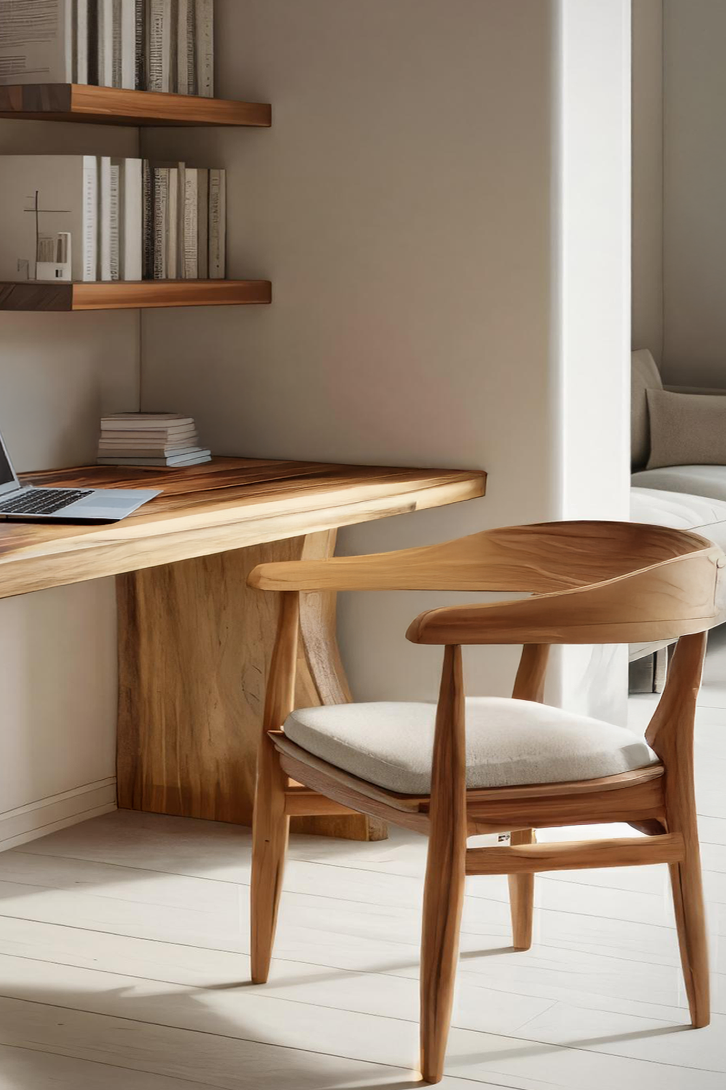 Handcrafted Solid Wood Desk For Reading And Work Area Kitchnce