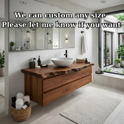 Solid Wood Floating Bathroom Vanity with Drawers