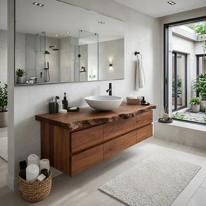 Solid Wood Floating Bathroom Vanity with Drawers