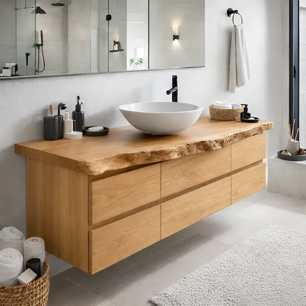 Solid Wood Floating Bathroom Vanity with Drawers