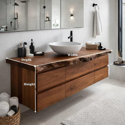 Solid Wood Floating Bathroom Vanity with Drawers