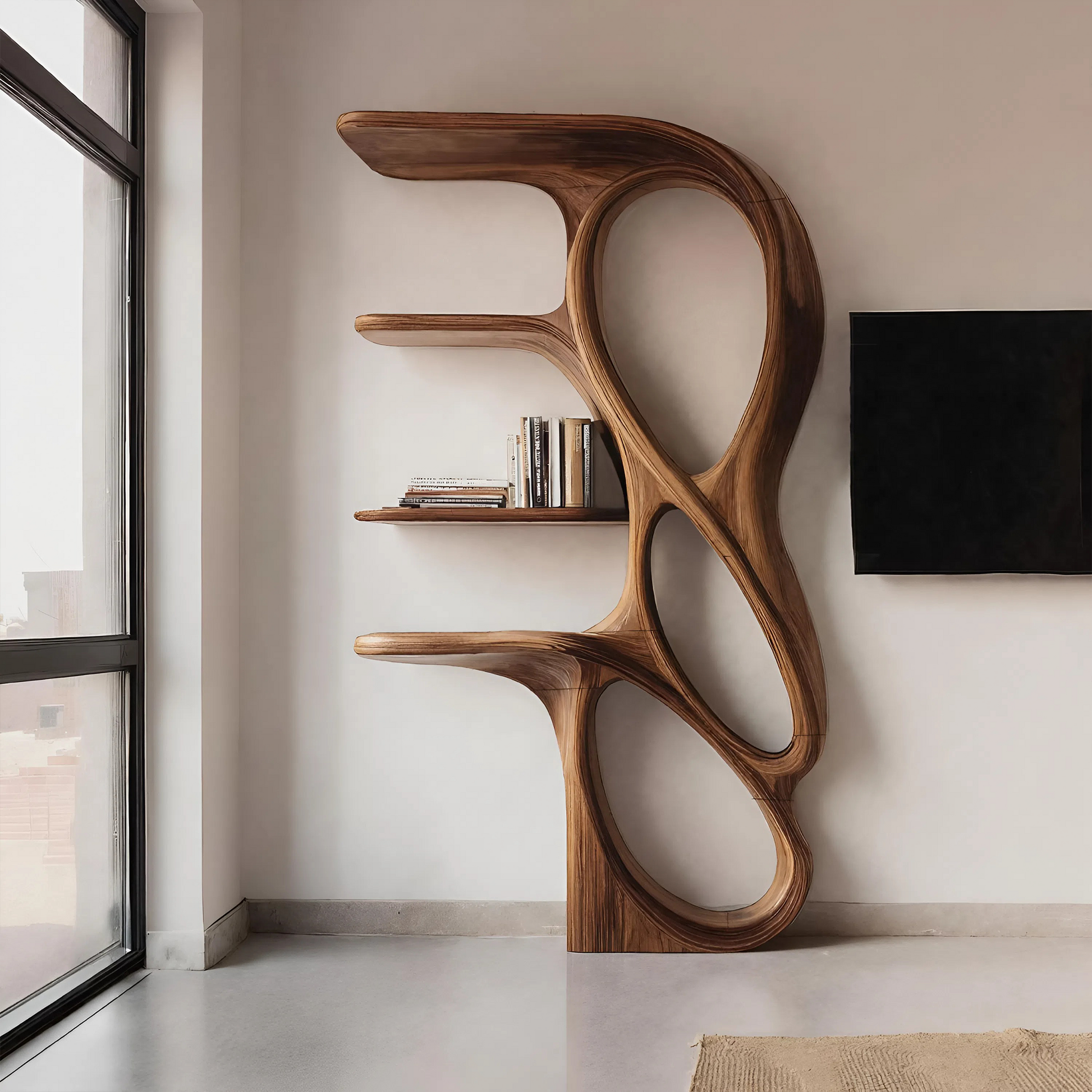 Contemporary Art Bookshelf For Living Room Decor Kitchnce