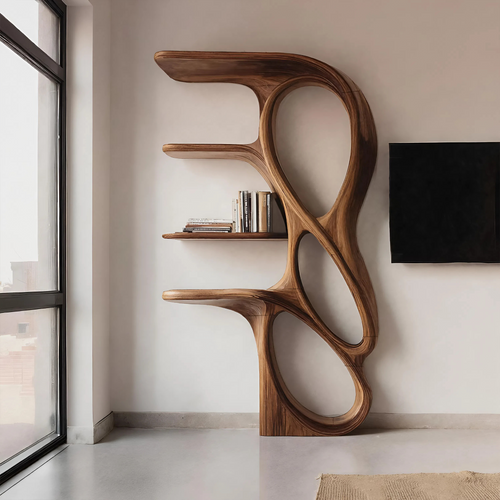 Contemporary Art Bookshelf For Living Room Decor Kitchnce