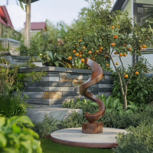 Handcrafted Wooden Sculpture For Garden Art Decor Kitchnce