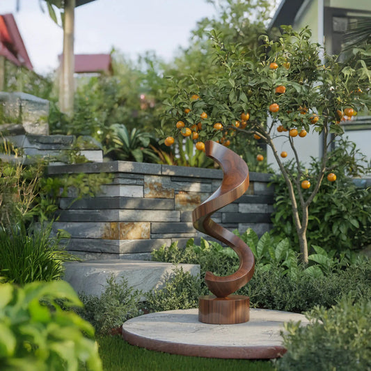 Handcrafted Wooden Sculpture For Garden Art Decor Kitchnce