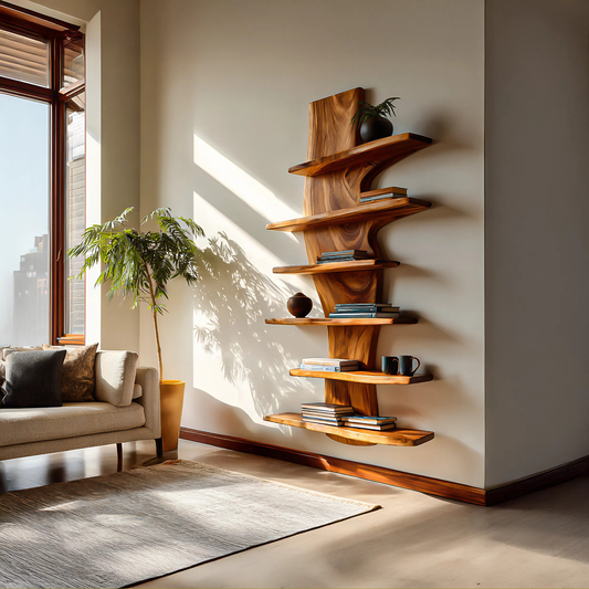 Modern Wooden Floating Bookshelf For Living Room Decor Kitchnce