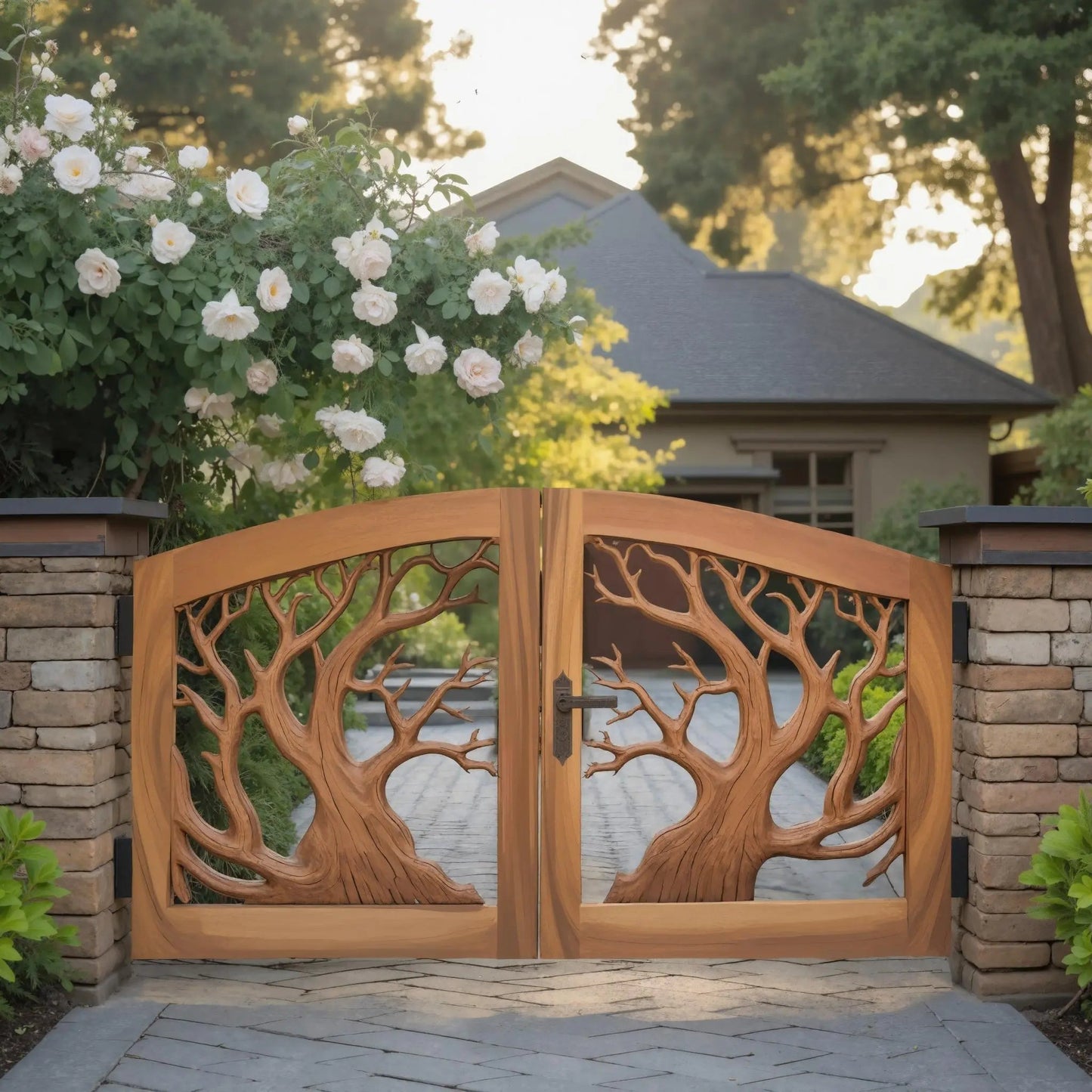 Rustic Tree Branch Gate Design For Garden Entrance Kitchnce