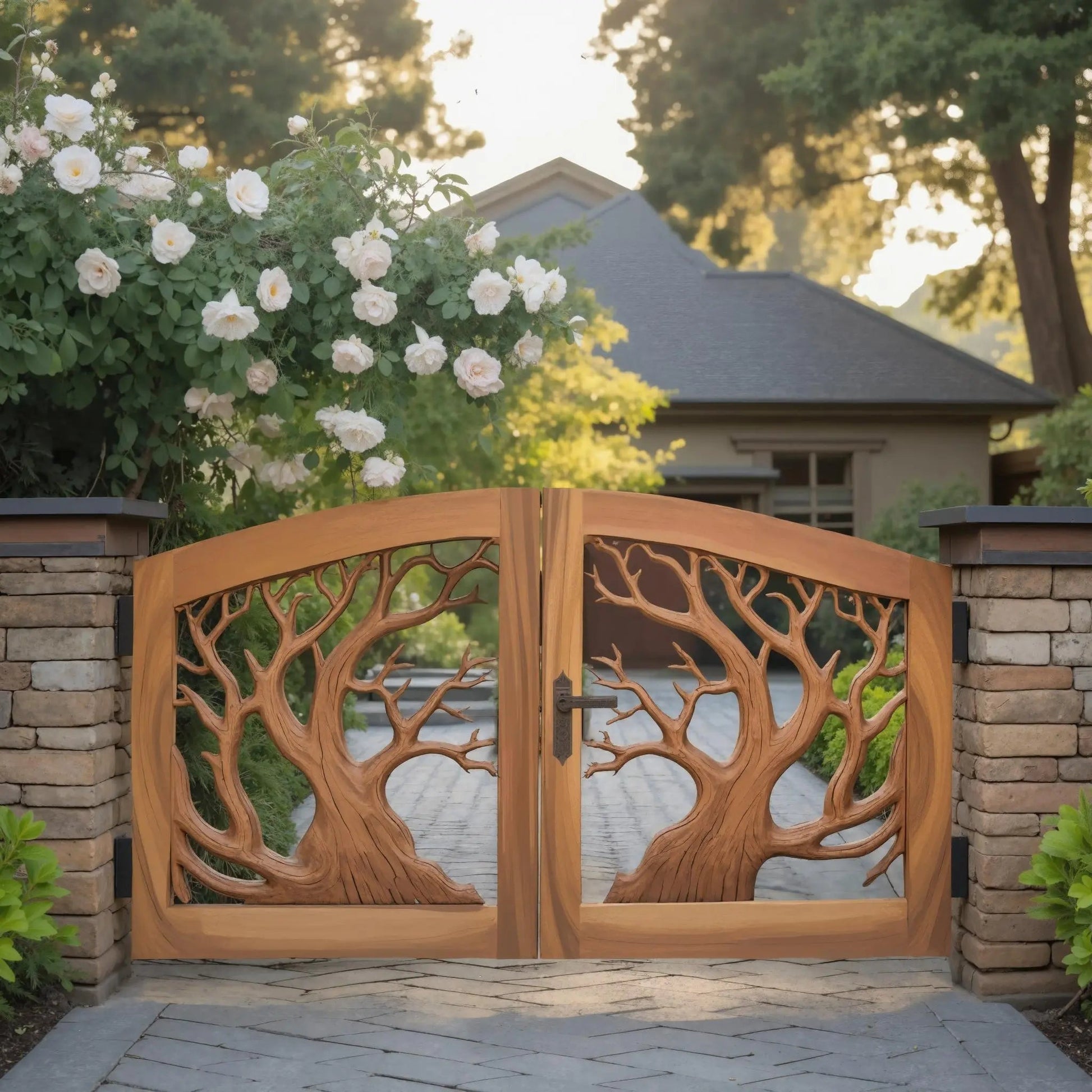 Rustic Tree Branch Gate Design For Garden Entrance Kitchnce