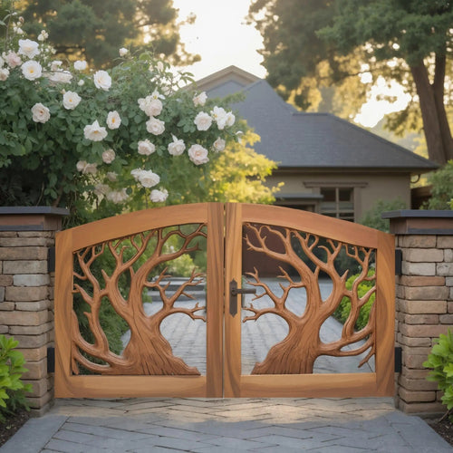 Rustic Tree Branch Gate Design For Garden Entrance Kitchnce