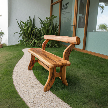 Rustic Garden Bench With Curved Seat For Patio Pathway And Front Porch Kitchnce