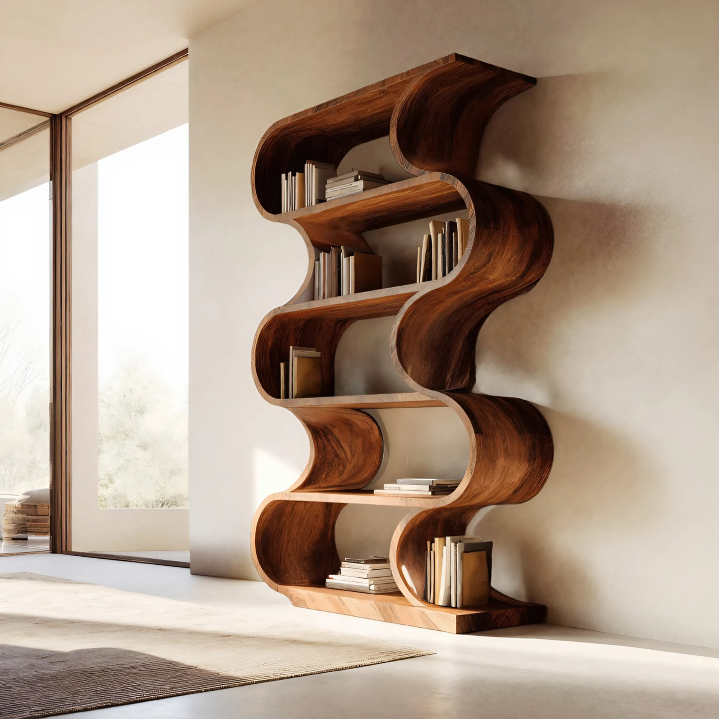 Minimal Wall Bookcase For Living Room Or Entryway Kitchnce