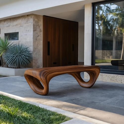 Modern Sculptural Outdoor Bench For Patio Or Garden Decor Kitchnce