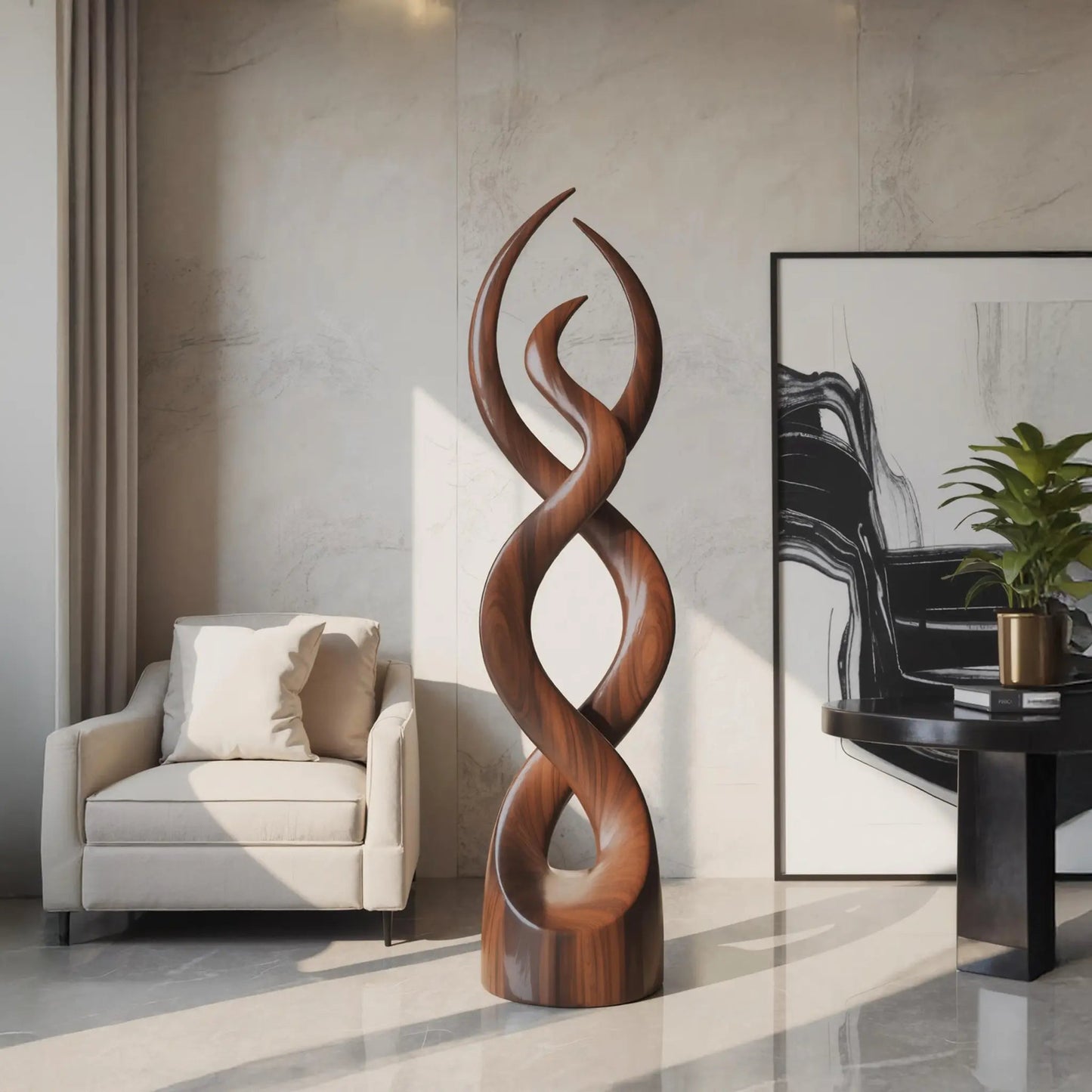 Modern Abstract Wooden Sculpture For Home Decor Kitchnce