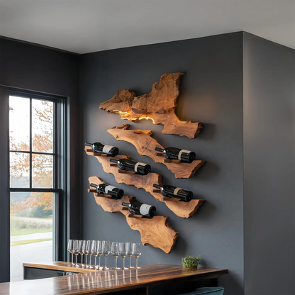 Handcrafted Wooden Live Edge Wine Holder For Bar Decor Ideas Kitchnce