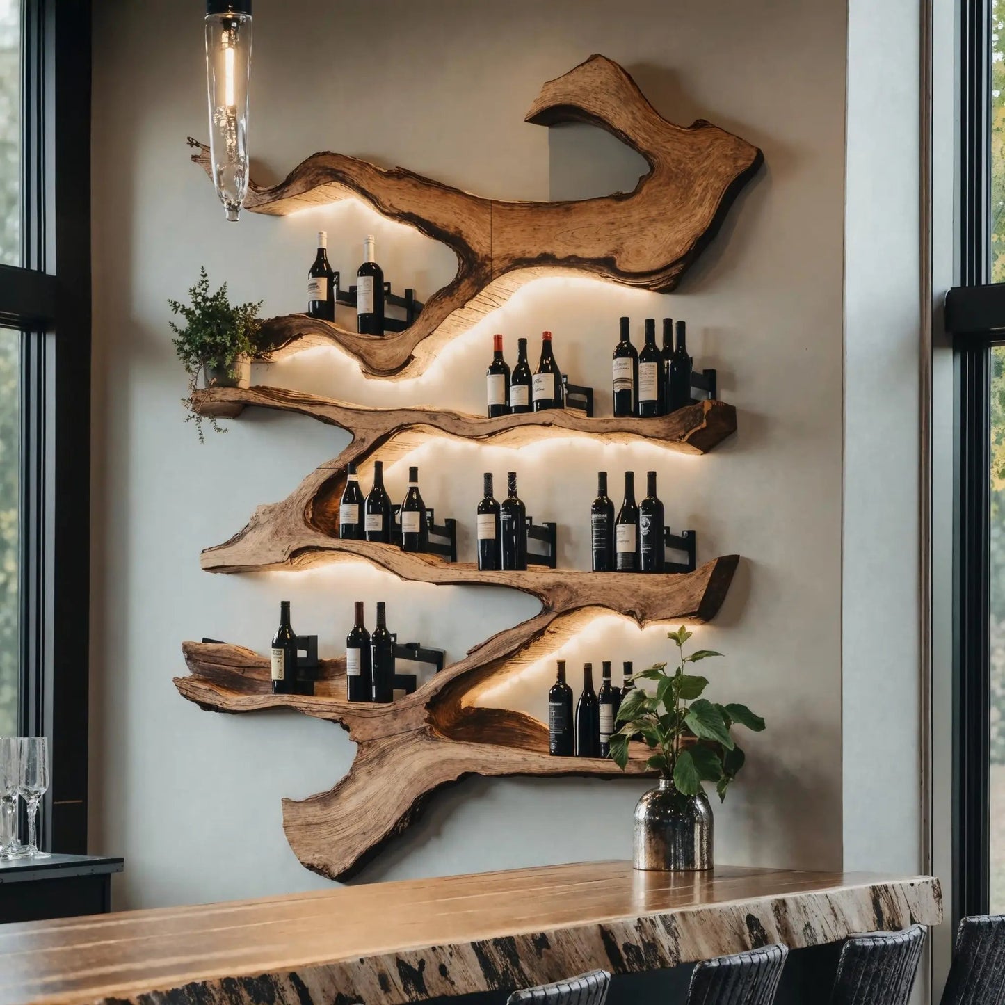 Farmhouse Wine Holder For Furniture Wine Rack Display Kitchnce