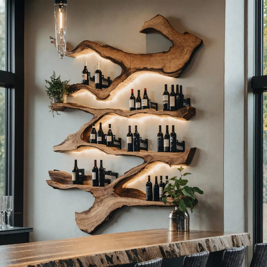 Farmhouse Wine Holder For Furniture Wine Rack Display Kitchnce