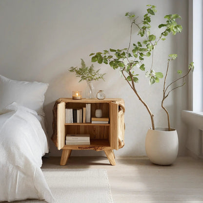 Farmhouse Live Edge Nightstand For Natural Bedroom Vibe Kitchnce