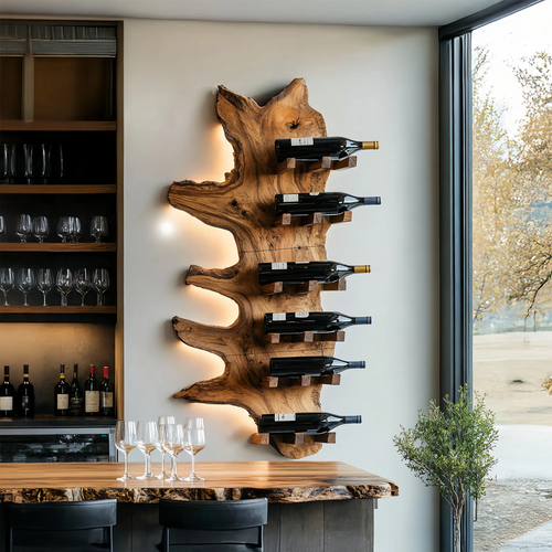 Modern Live Edge Wine Rack For Furniture Decor And Wine Shelf Kitchnce