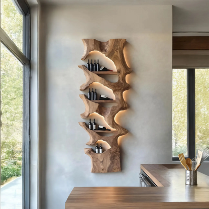 Mid Century Solid Wood Wine Rack For Bar Decor And Display Kitchnce