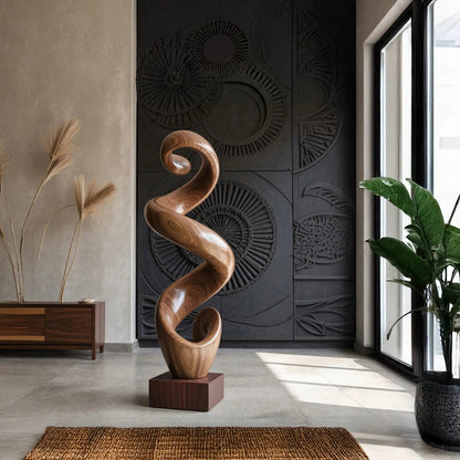 Rustic Large Twisted Spiral Floor Art For Office Decor Kitchnce