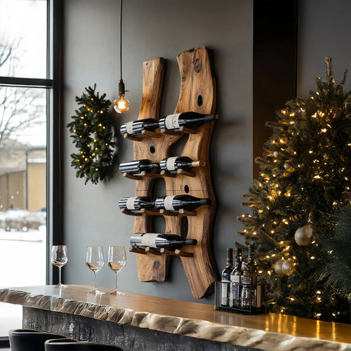 Handcrafted Wall Mount Wine Holder For Living Room Kitchnce