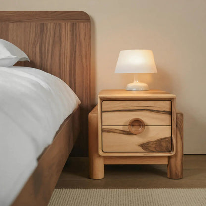 Modern Nightstand With Round Handle Bedside Table For Bedroom And Living Room Kitchnce