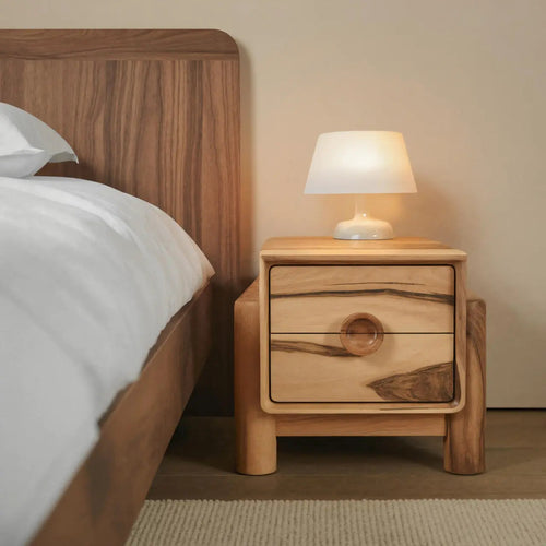 Modern Nightstand With Round Handle Bedside Table For Bedroom And Living Room Kitchnce