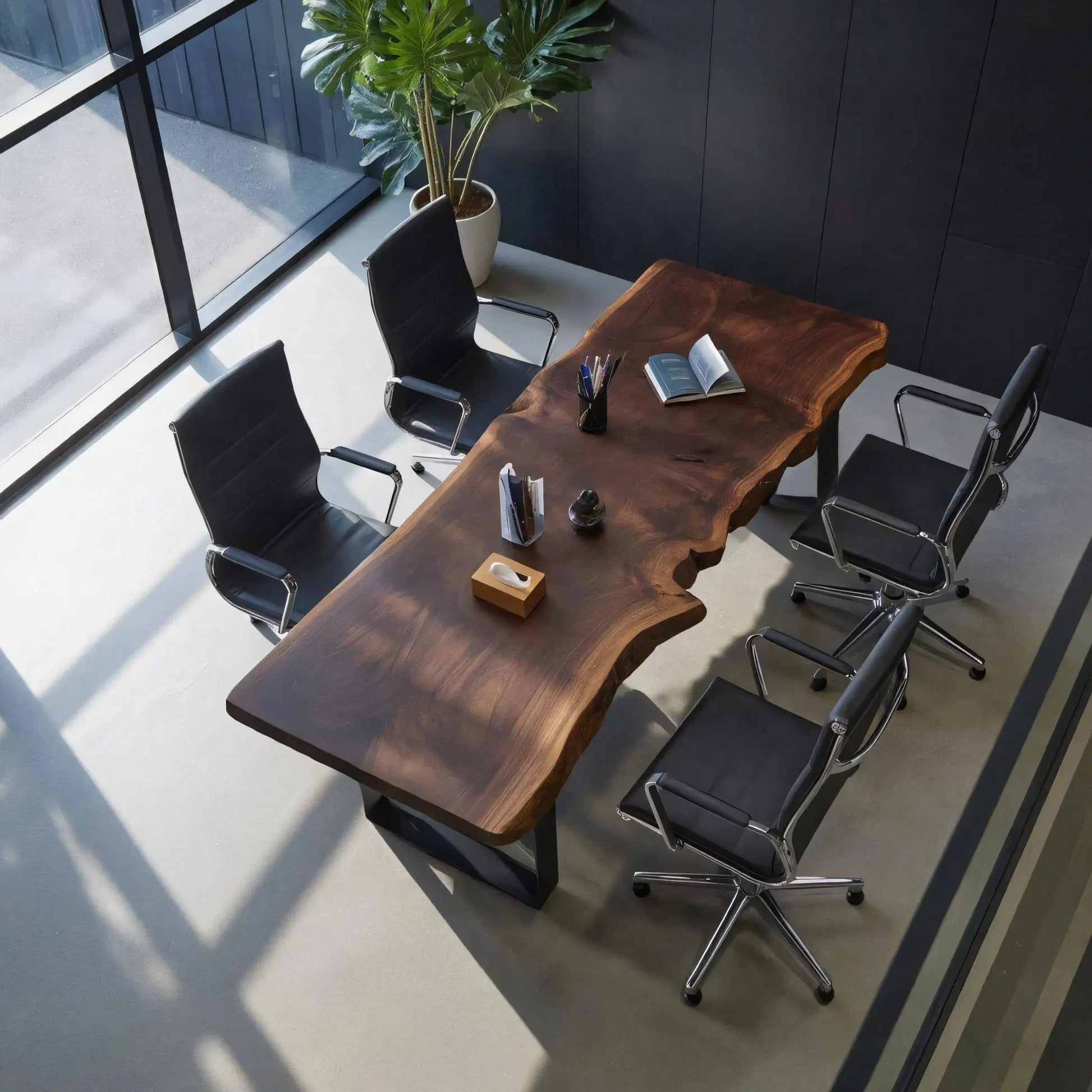 Rustic Live Edge Conference Table For Modern Office Kitchnce
