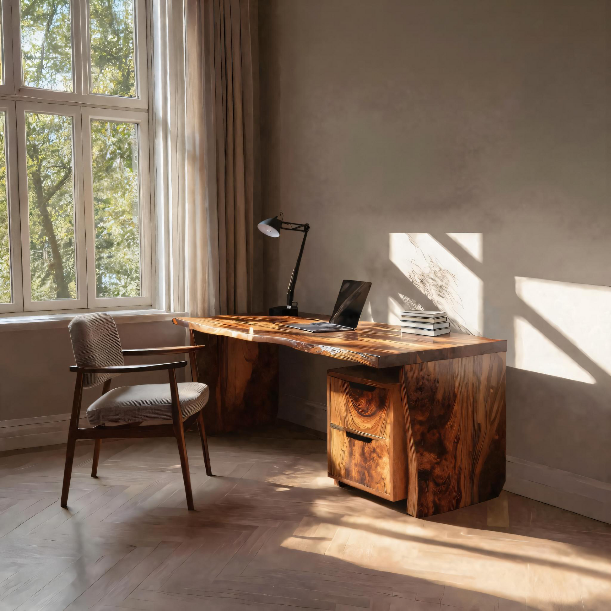 Mid Century Desk Corner Work Desk For Study Area Kitchnce