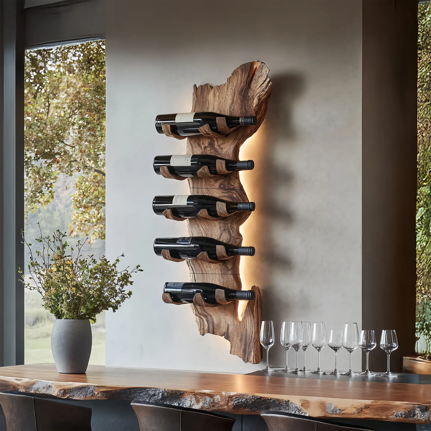 Farmhouse Solid Wood Wine Rack For Rustic Entryway Design Kitchnce