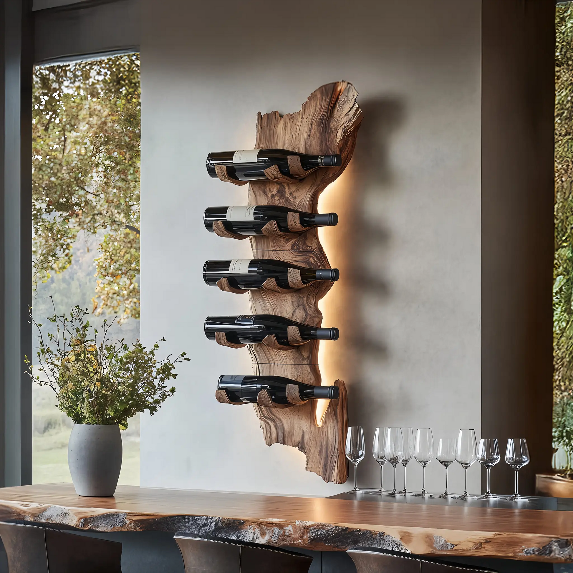 Farmhouse Solid Wood Wine Rack For Rustic Entryway Design Kitchnce