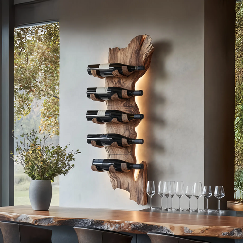 Farmhouse Solid Wood Wine Rack For Rustic Entryway Design Kitchnce