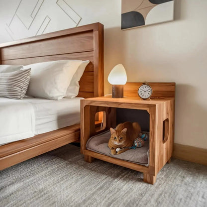 Modern Nightstand With Pet Bed For Small Spaces Kitchnce