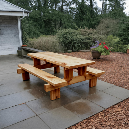 Minimalist Outdoor Picnic Table With Benches For Garden Or Cabin Kitchnce
