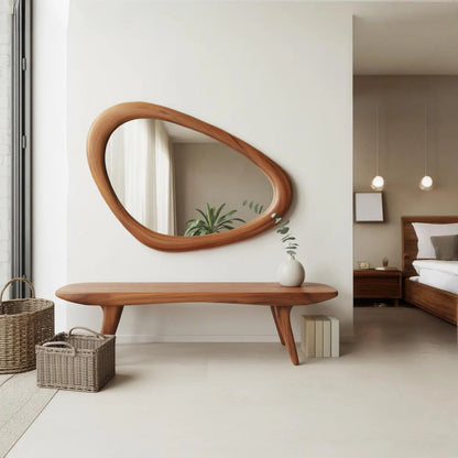 Curved Minimalist Organic Bench For Entryway Bedroom And Living Room Kitchnce