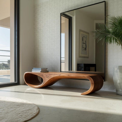 Modern Sculptural Bench For Entryway And Living Room Decor Kitchnce