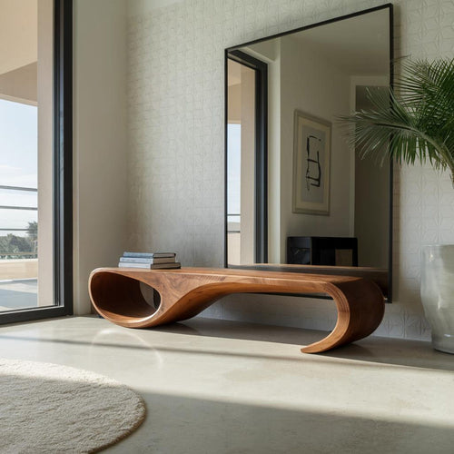 Modern Sculptural Bench For Entryway And Living Room Decor Kitchnce