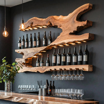 Mid Century Wine Holder For Kitchen Minimalist Shelf Kitchnce