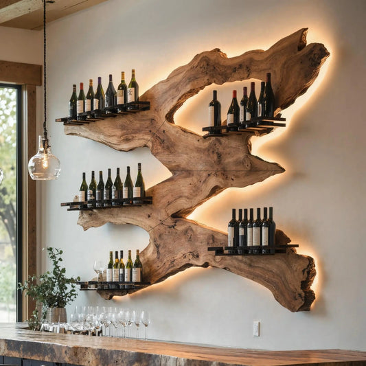 Handcrafted Wine Holder For Kitchen Wine Wall Accent Kitchnce