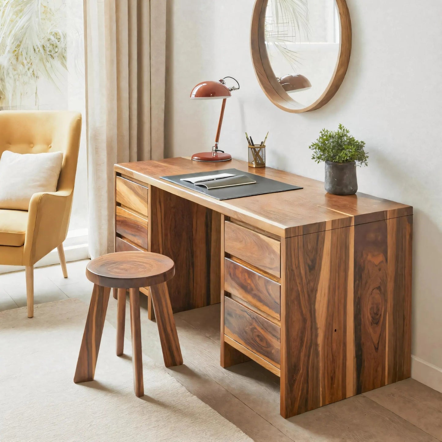 Modern Desk With Drawers Minimalist Office Table For Home Study And Workspace Kitchnce
