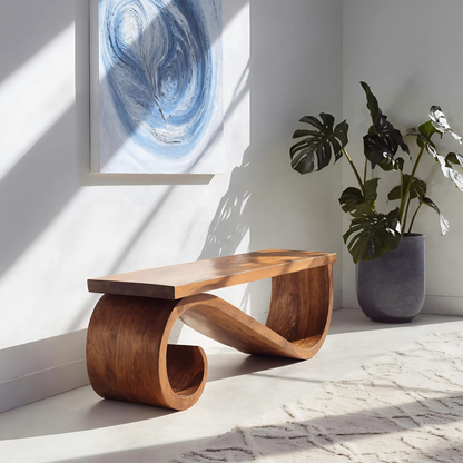 Organic Sculptural Bench For Entryway Or Living Room Kitchnce