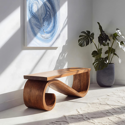 Organic Sculptural Bench For Entryway Or Living Room Kitchnce